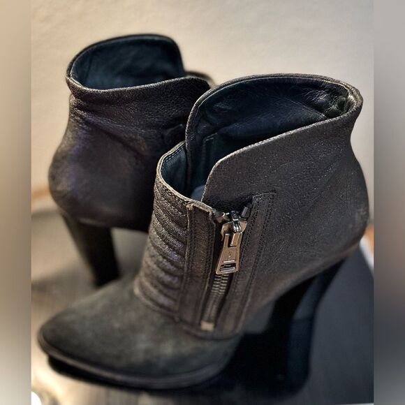 All Saints Leather Black Ankle Boots Size 9.5 - Picture 8 of 16